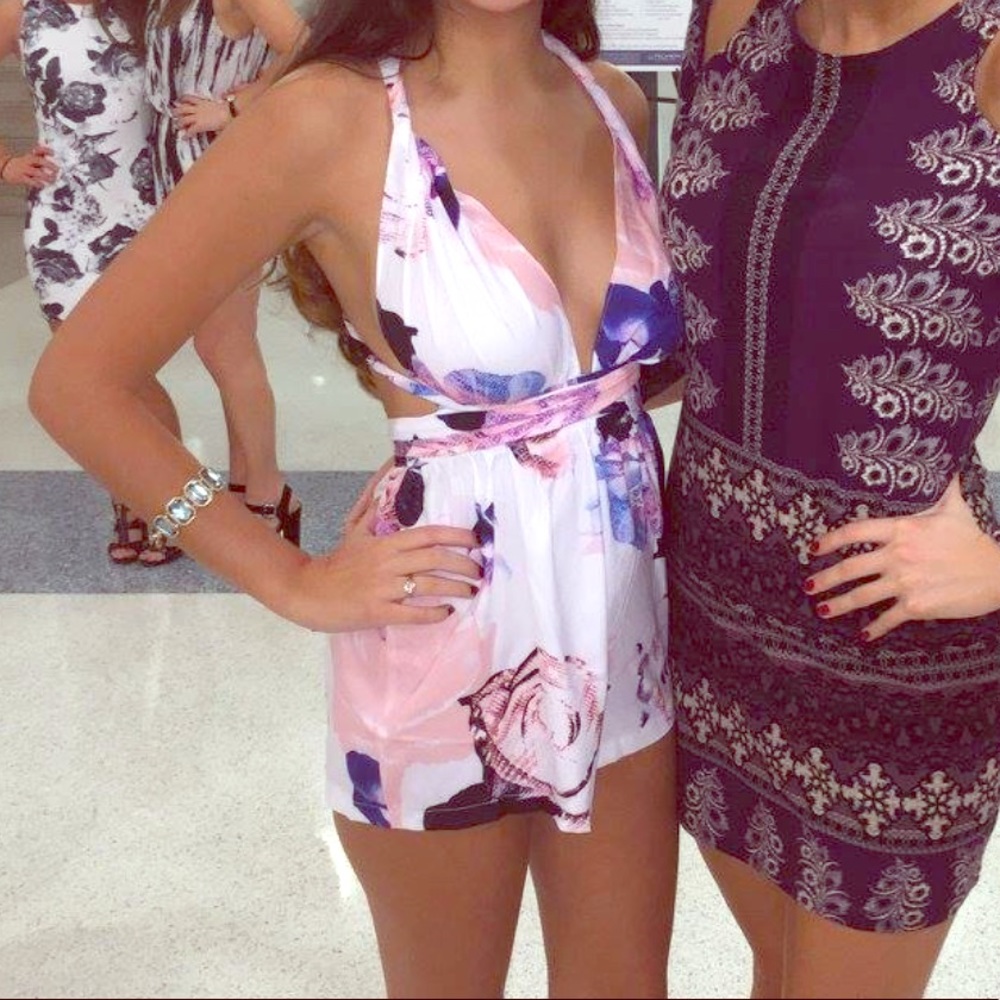 White Floral Romper
